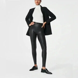 Spanx Faux Leather Leggings Pants Women’s Size XS  0 Black Style# 2437 $98